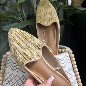 Crown Vintage Woven Slip-On Flats - Cream